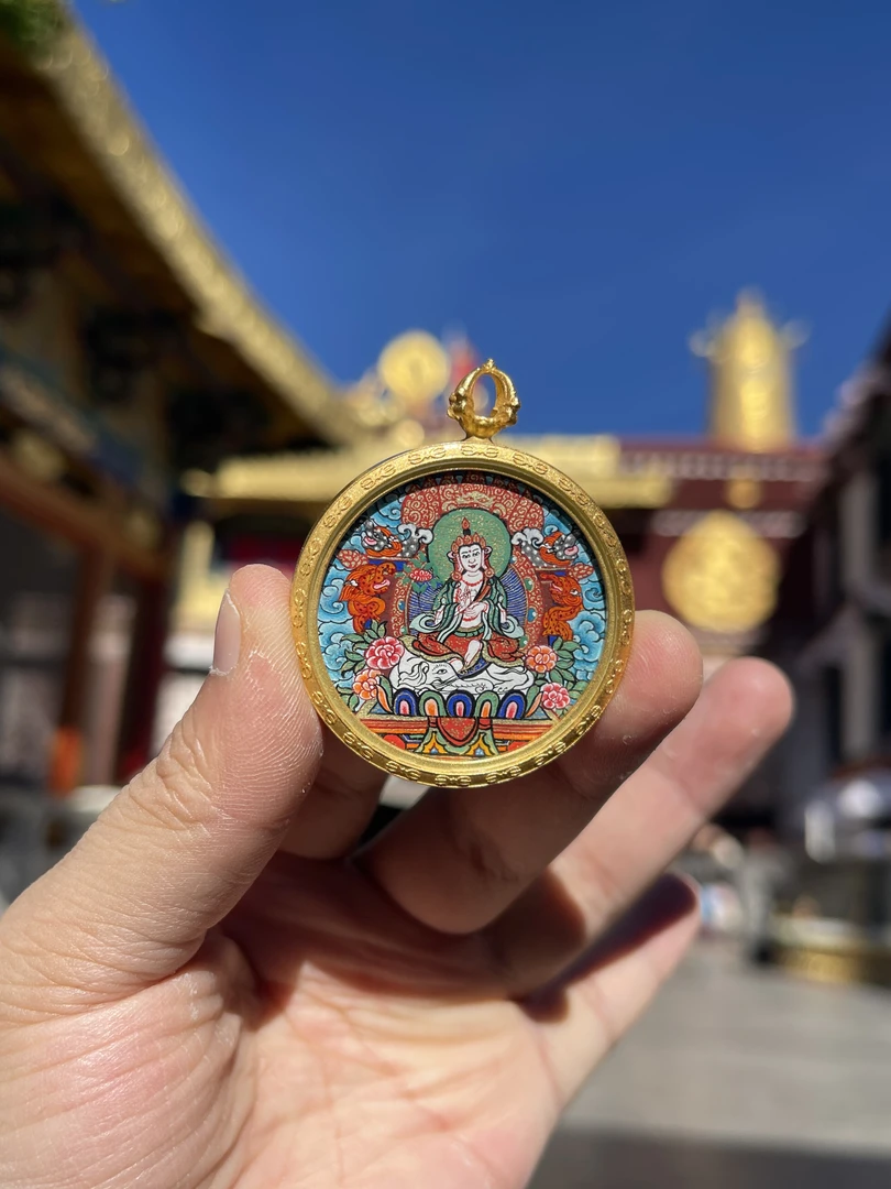 【一藏一】纯手绘唐卡3.5八大守护全身款纯矿物颜料拉萨直发