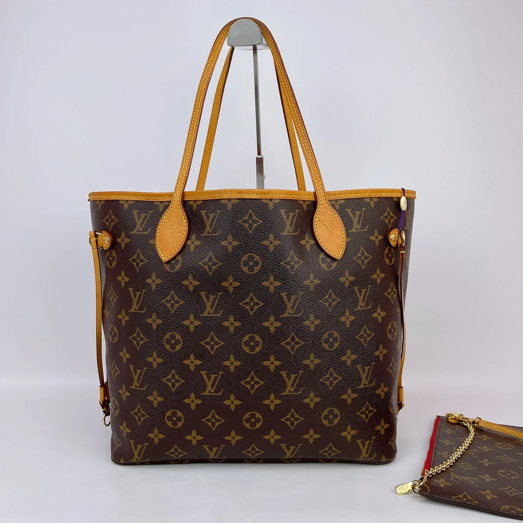 95新 LouisVuitton/路易威登 LV棕色老花手提包底31 F420