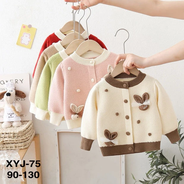 2024秋冬款女童兔子开衫毛衣