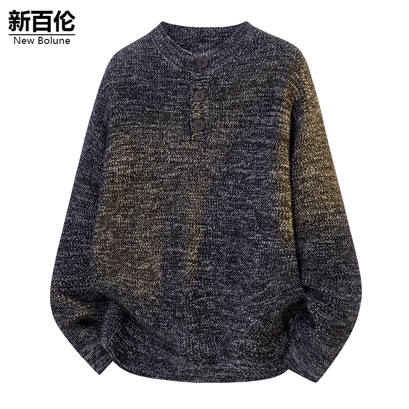 新百伦/NEW BOLUNE日系慵懒风毛衣男秋季新款百搭复古宽松上衣