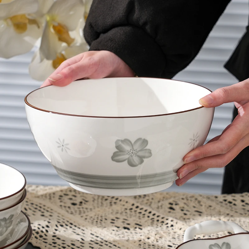 陶瓷釉下彩餐具8英寸新款汤碗日式大汤碗面碗精致高级感