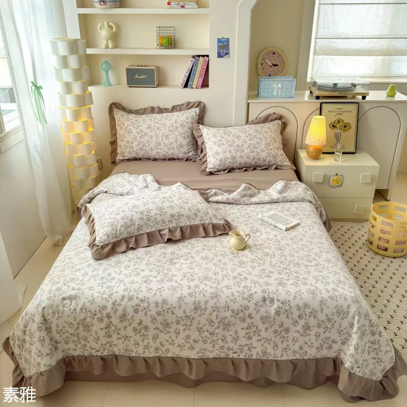 小迪优选针织棉夏被四件套轻奢薄款机洗小清新凉感