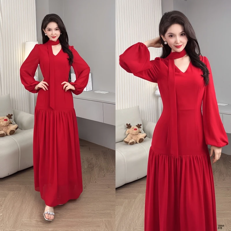 Saeda品牌女装长款婚礼长款气质显瘦连衣裙YF10068