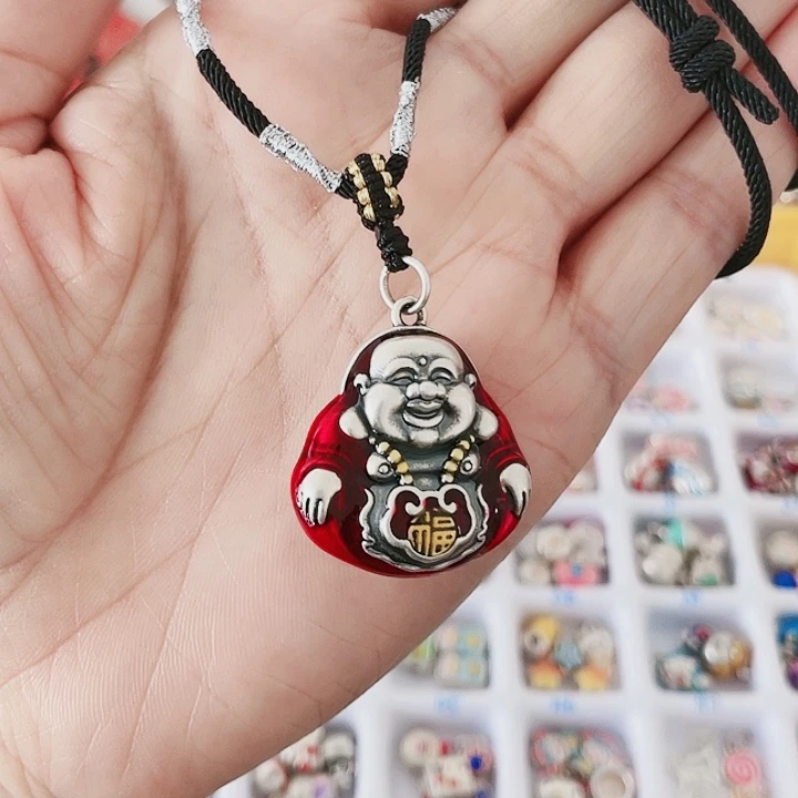 珐琅吊坠足银大佛公