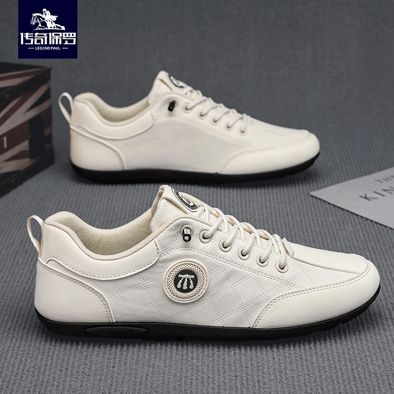 传奇保罗一脚蹬懒人男鞋透气冬季新款潮流男士旅游开车男款帆布鞋