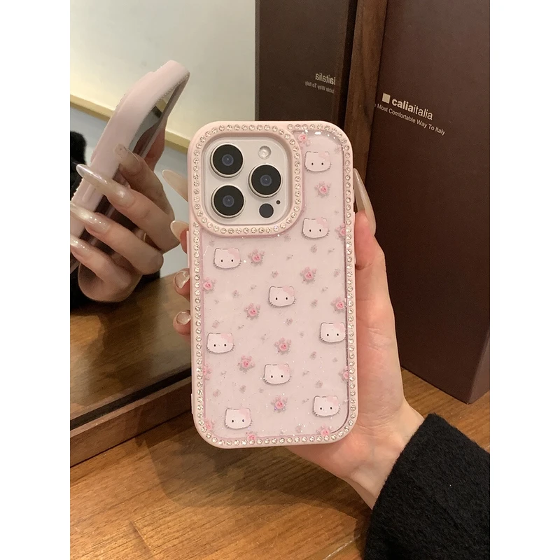 ins甜美可爱卡通kitty猫适用iphone16promax苹果15手机壳1413女款