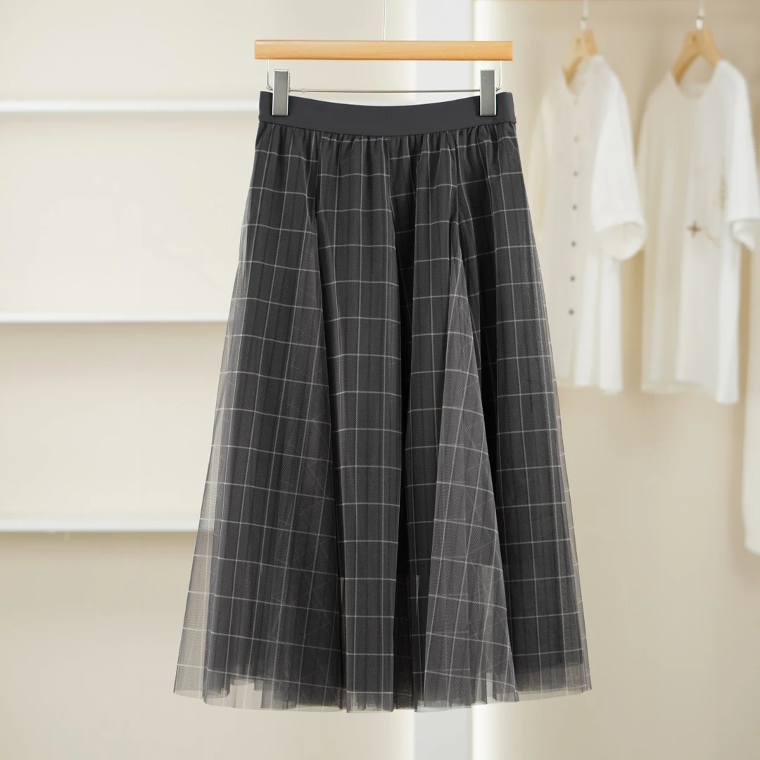 麦笛【艾DE】5062777 春夏简约拼接长半裙品牌撤柜女装