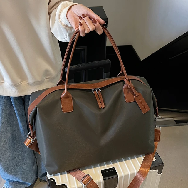 斜挎托特包女2025新款洋气旅行袋百搭单肩包大容量手提短途旅行包