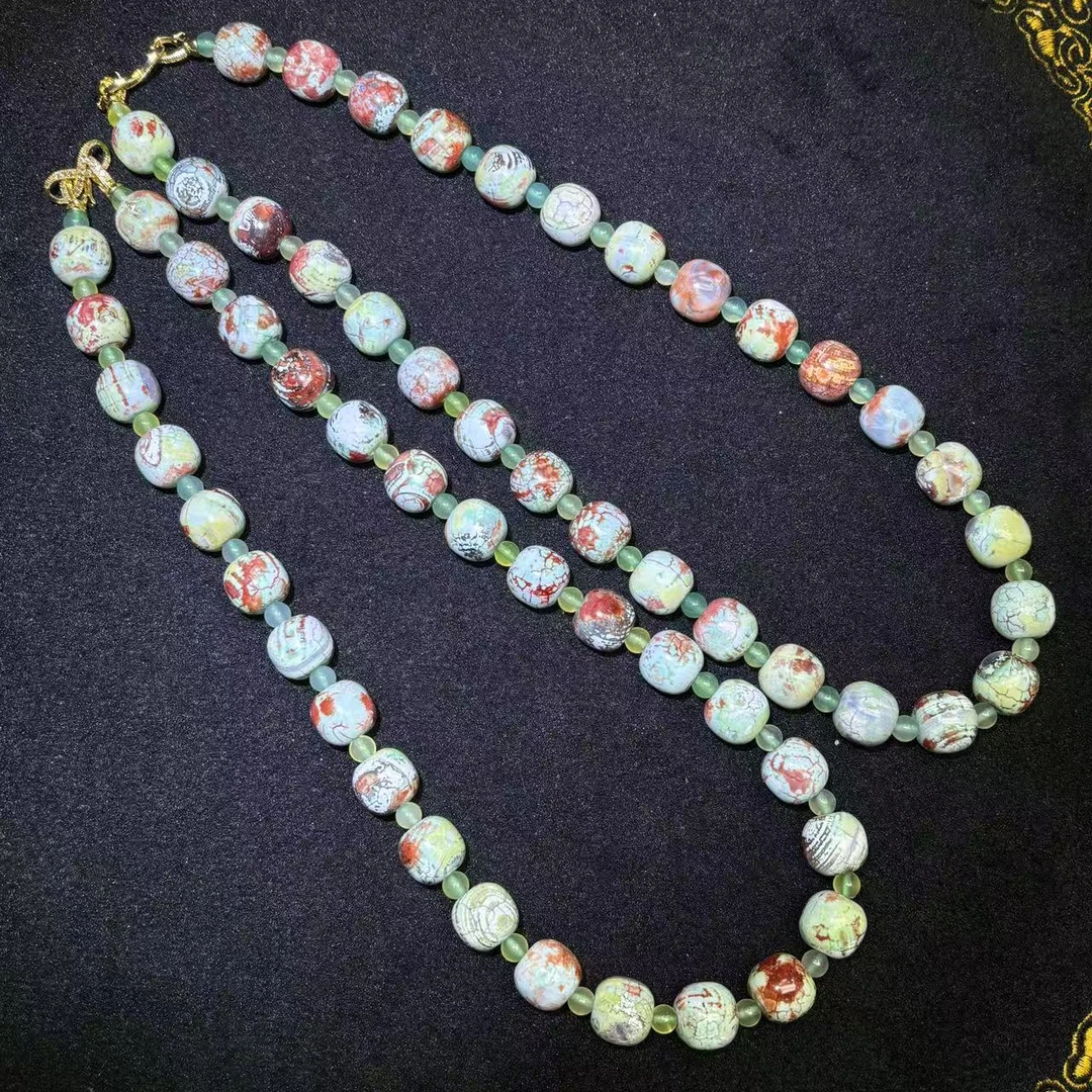 S7914卡15左右-青花灵璧健忘玛瑙项链-多样性发其一