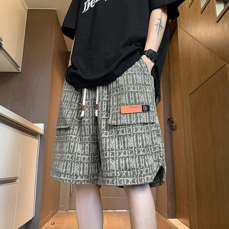 美式工装短裤男夏季2025新款潮牌青少年中裤子运动篮球宽松五分裤