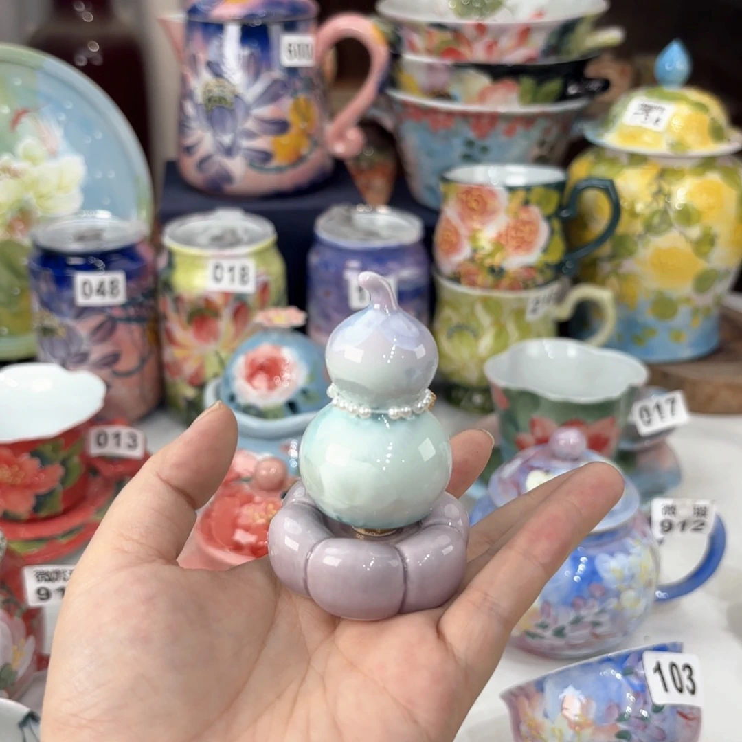 景德镇手绘高温釉下彩陶瓷茶具