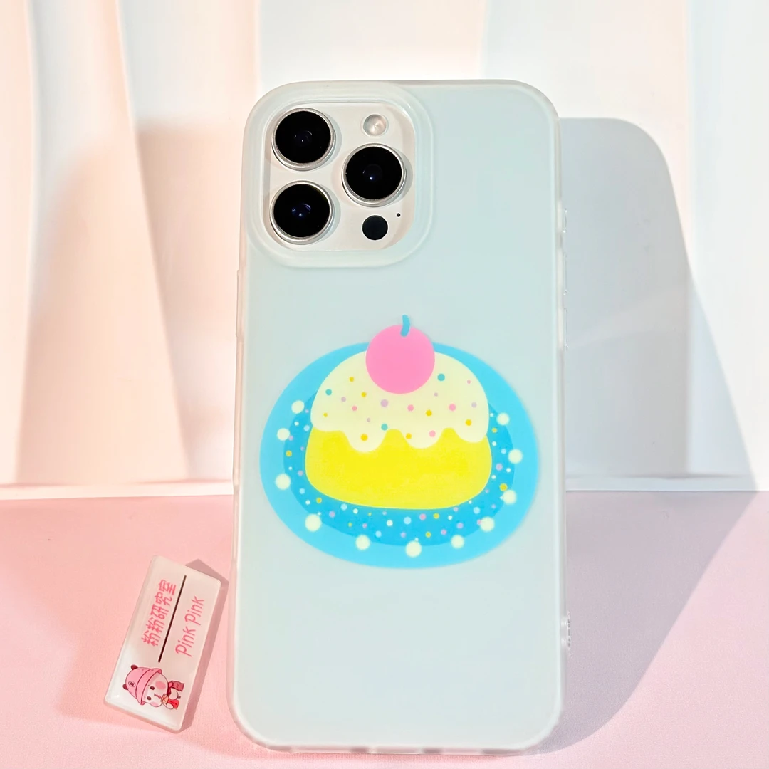 粉粉/ins磨砂海蓝小蛋糕 适用iphone16promax/15/14/13苹果手机壳