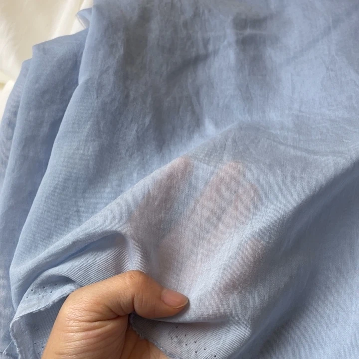 天丝（莱赛尔纤维）蓝色天丝棉2米透明