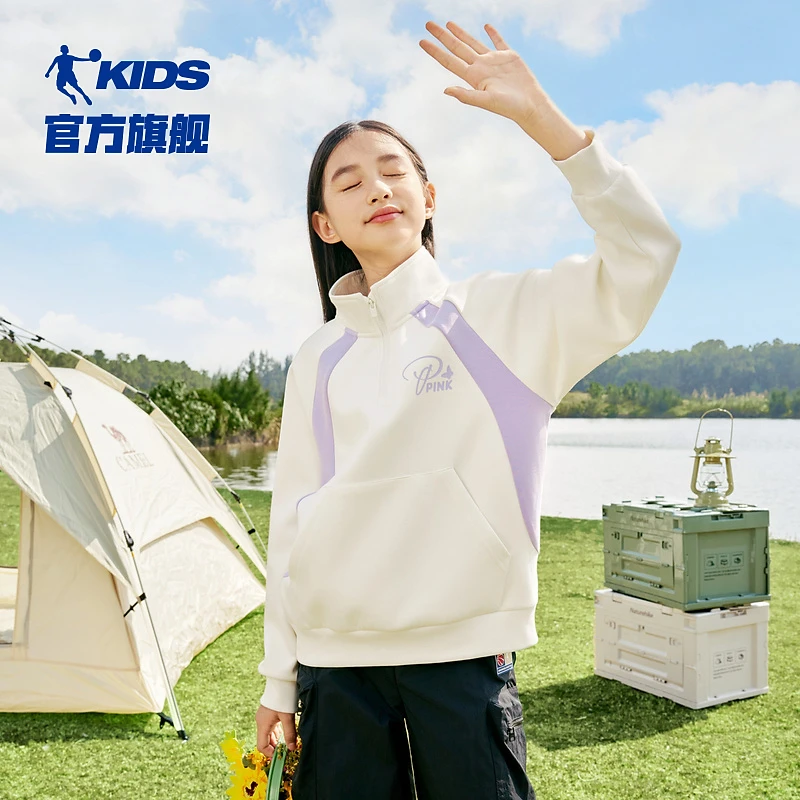 中国乔丹儿童针织上衣针织常规春季女童中大童童装