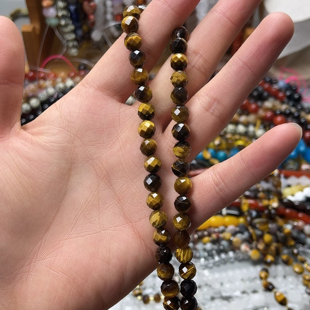 玛瑙/玉髓未镶嵌珠宝半成品卡8黄虎硬切一条