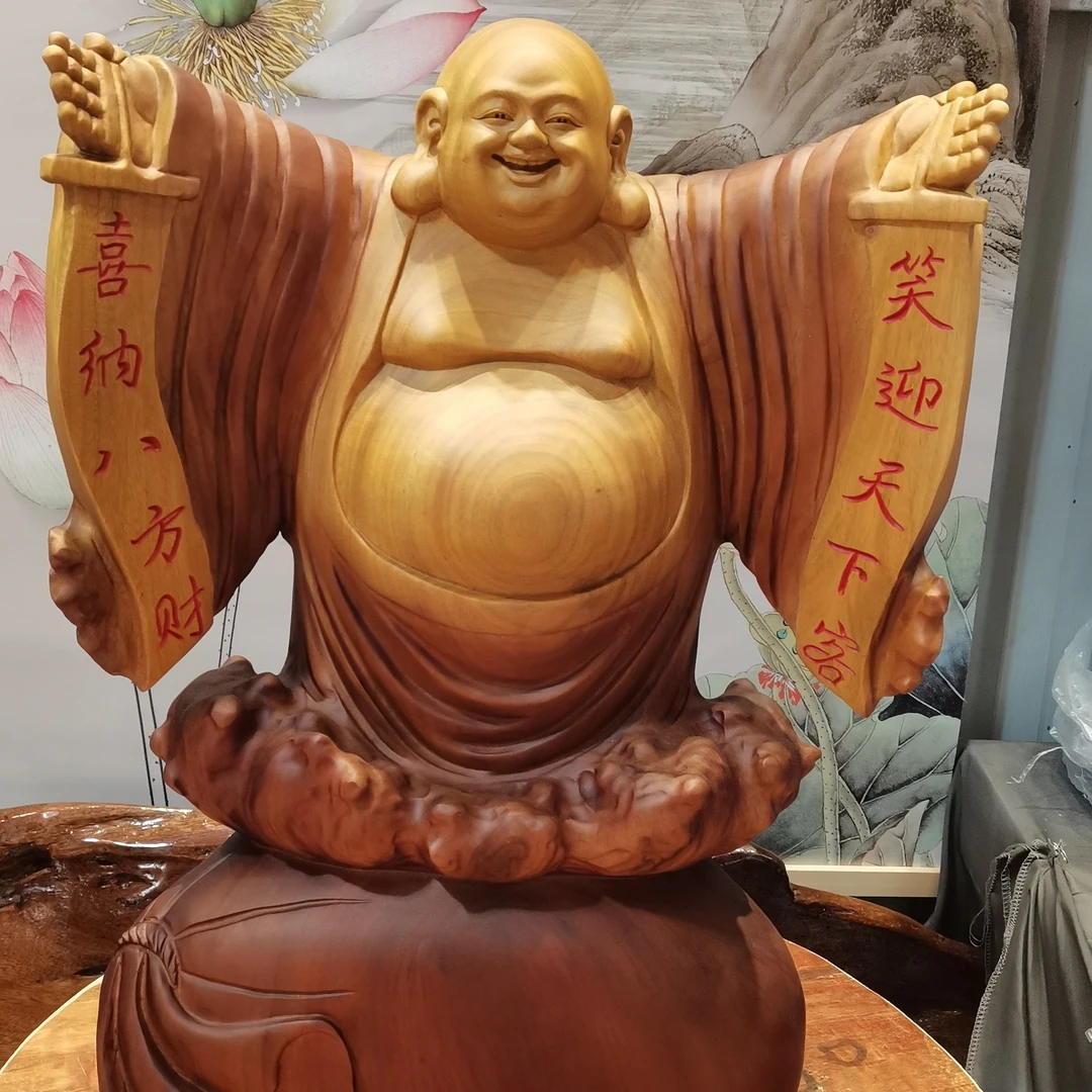 香樟木人物雕刻摆件