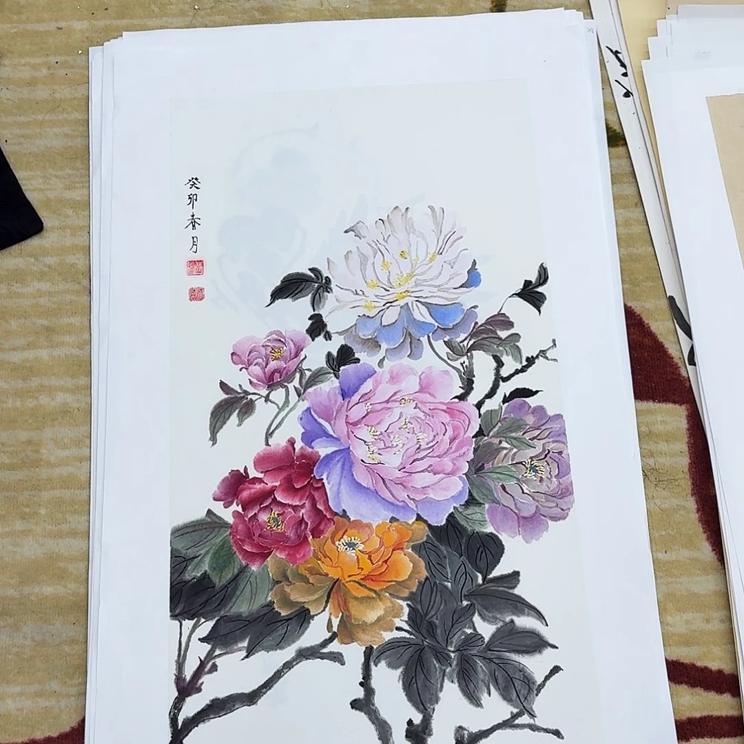 国画四尺四开手绘作品工笔画