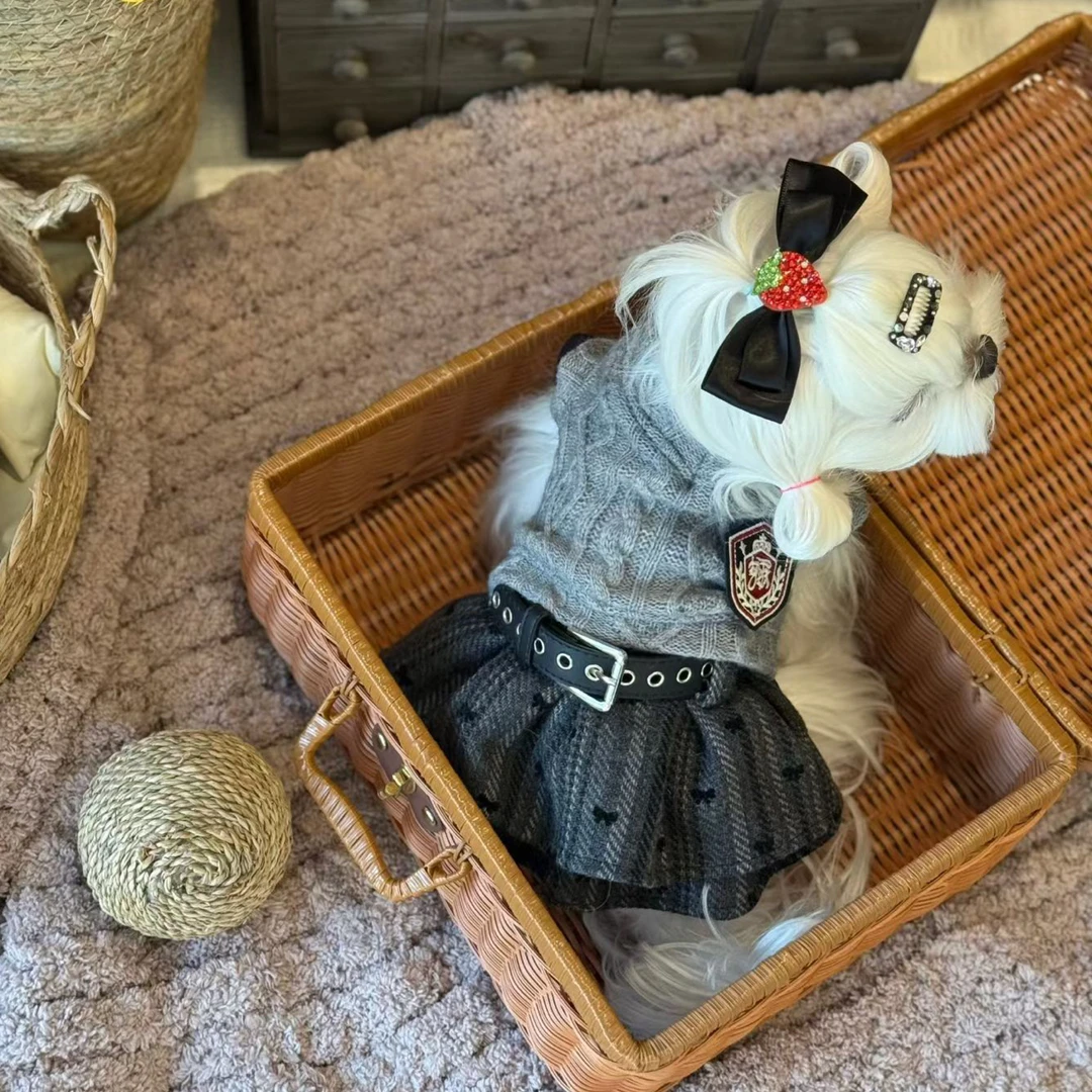 【可直拍】宠物衣服灰色系秋冬款两件套（看清尺码no退no换）