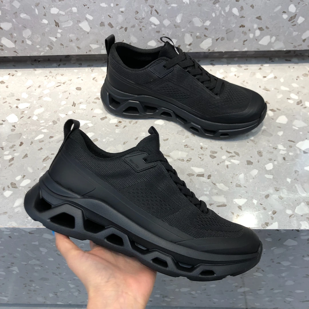 运动鞋舒适通勤网面鞋百搭休闲男鞋夏季飞织黑色男士时尚男鞋