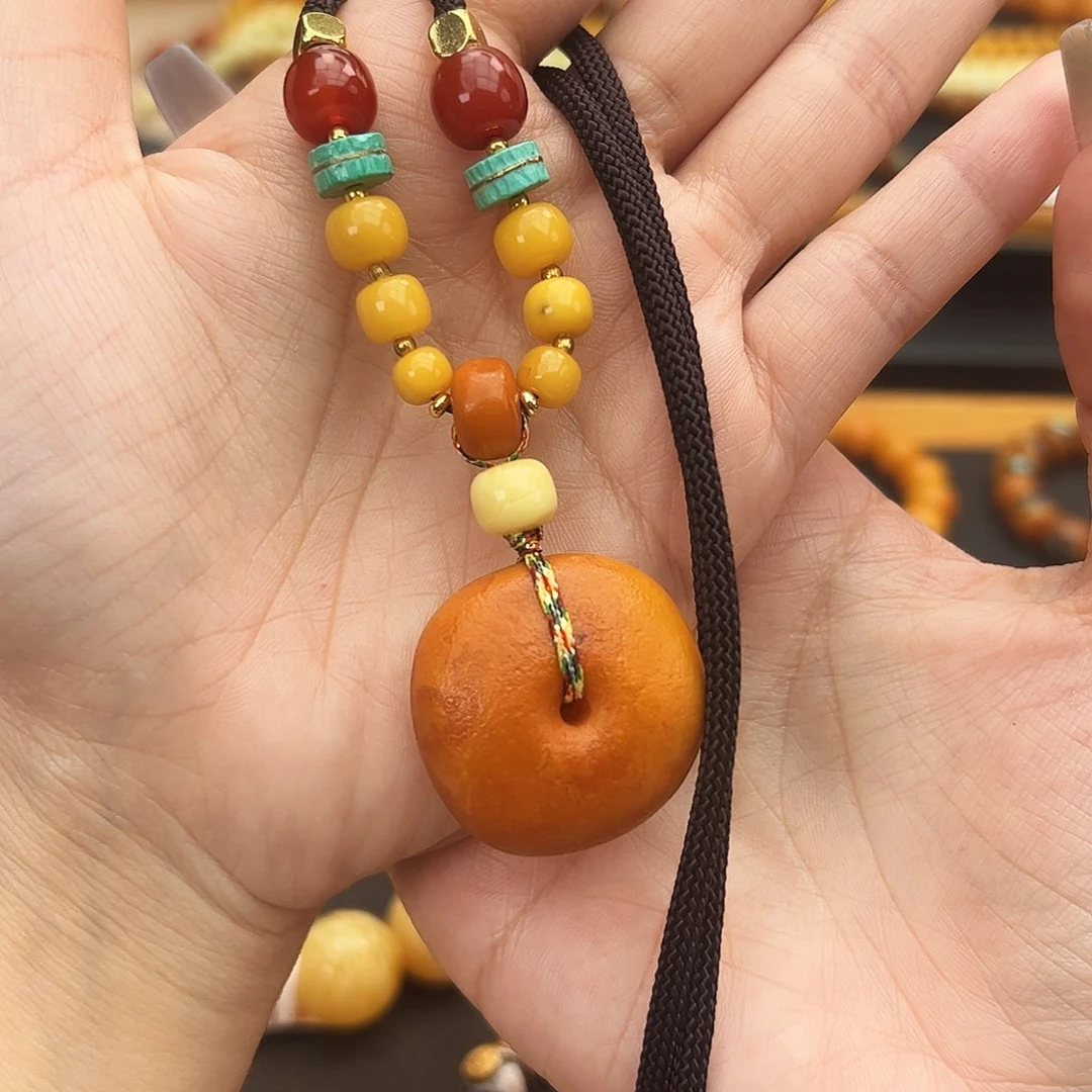 未镶嵌琥珀手链平安扣