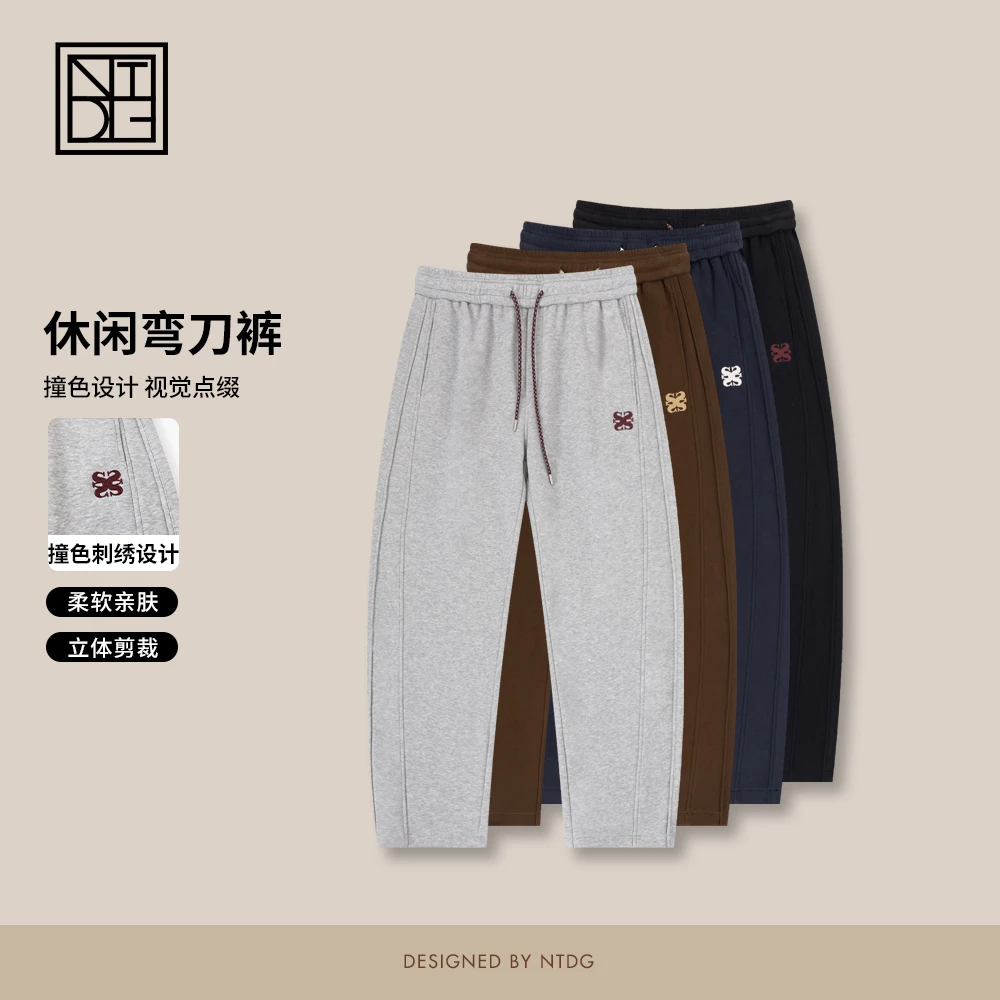 NTDG-ONE秋冬刺绣蛇直筒弯刀加绒休闲裤81910
