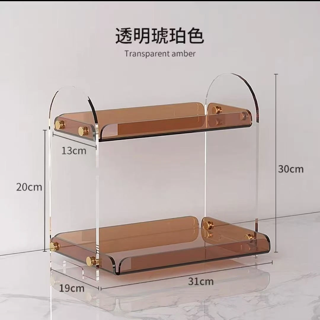 亚克力多层化妆品收纳置物架高档桌面香水多功能杯子展示架