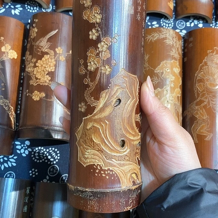 老煤竹手工雕刻精品茶则