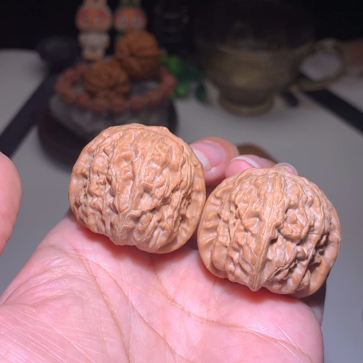 把件文玩核桃白狮子
