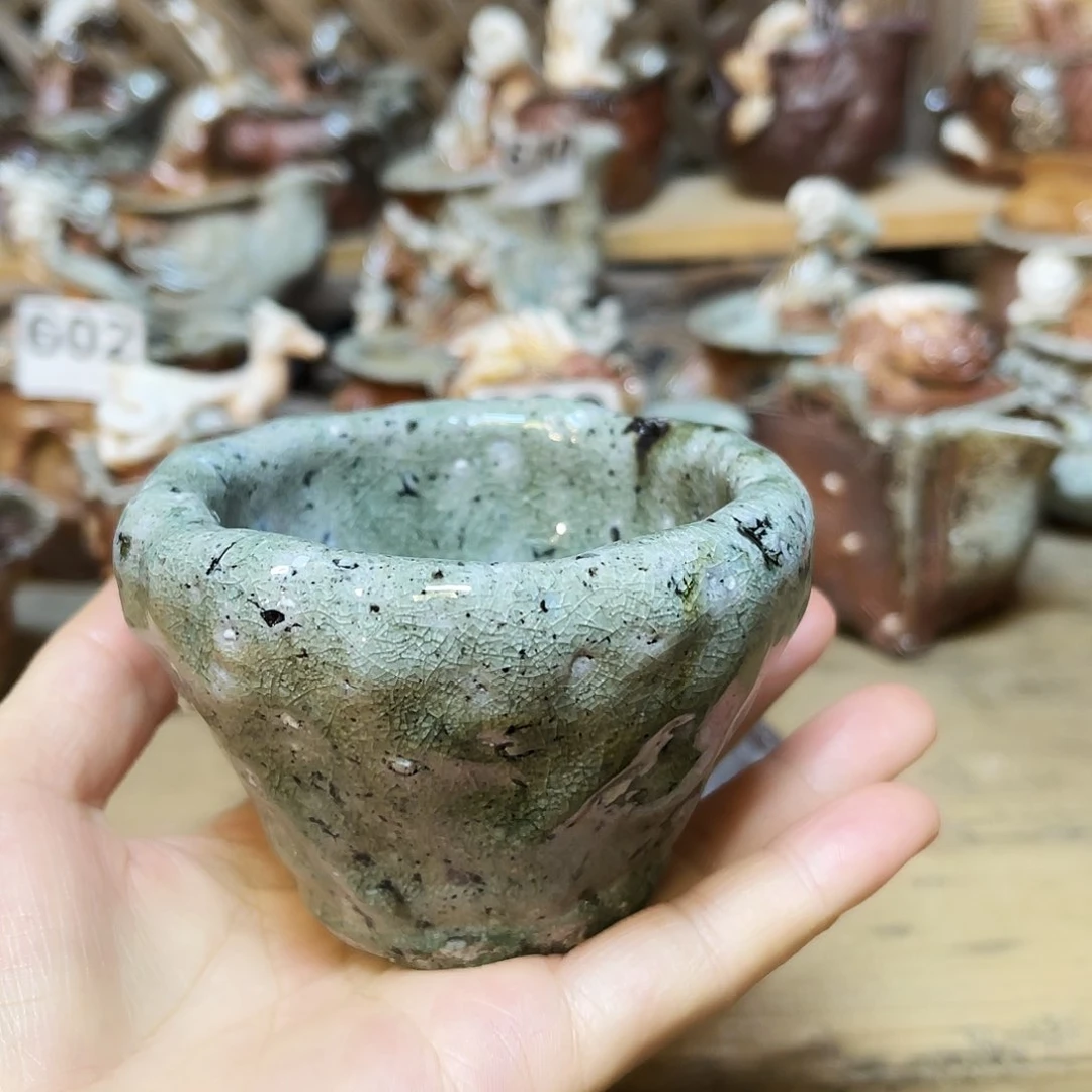 杯柴烧粗陶手捏杯