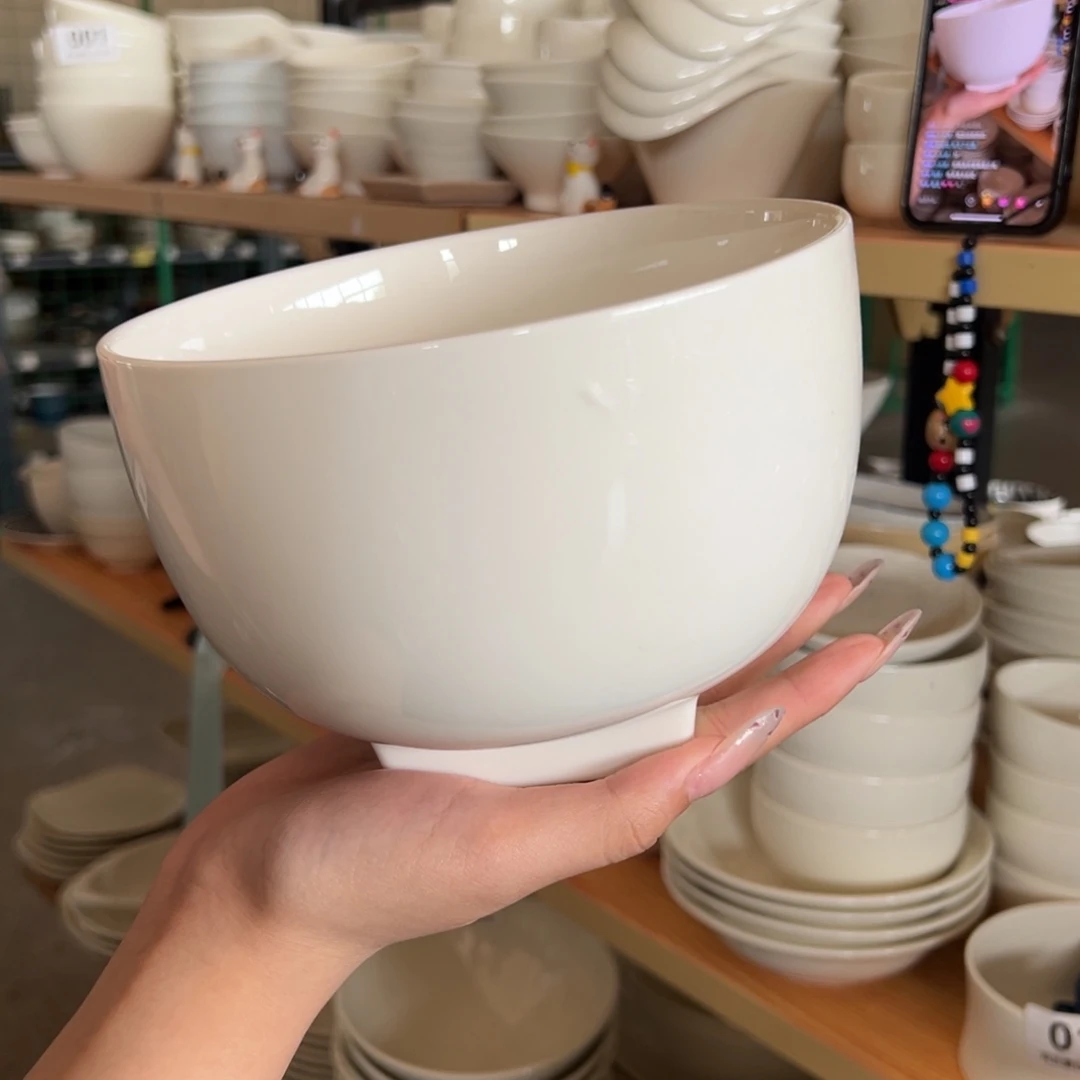 新骨瓷023微瑕暖白6.5寸天圆地方 方脚碗
