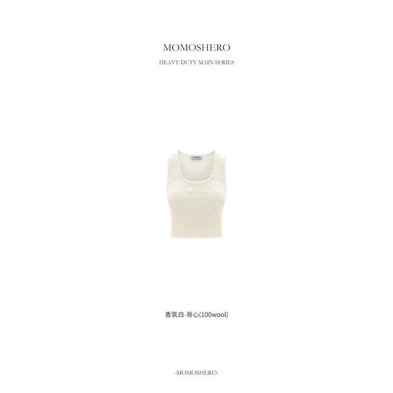 Momoshero【香氛背心】私服款！香香的软软的~100wool钩花内搭