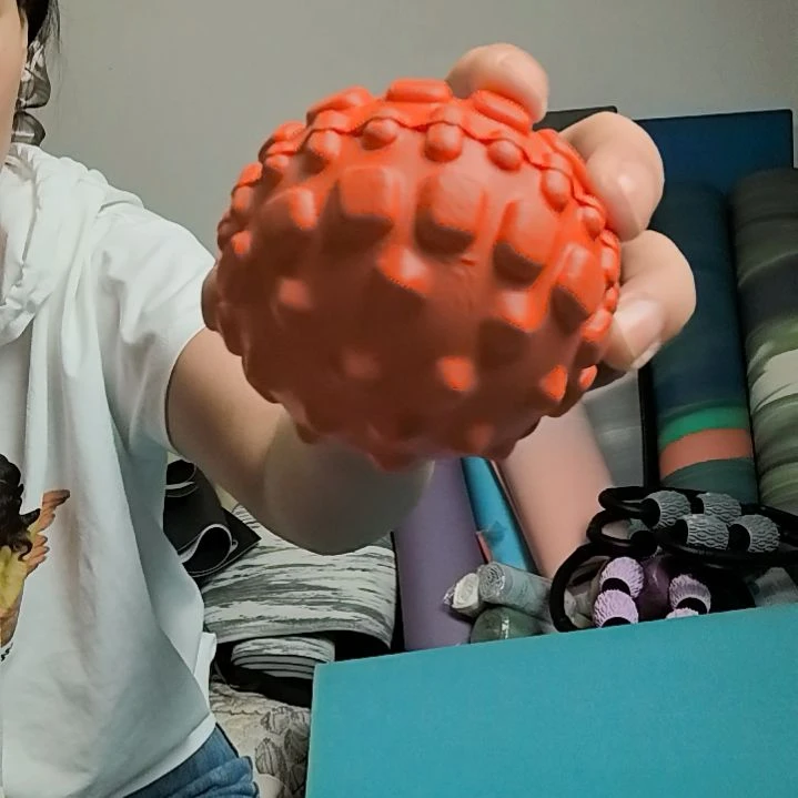 天然橡胶筋膜球橙色微瑕一个
