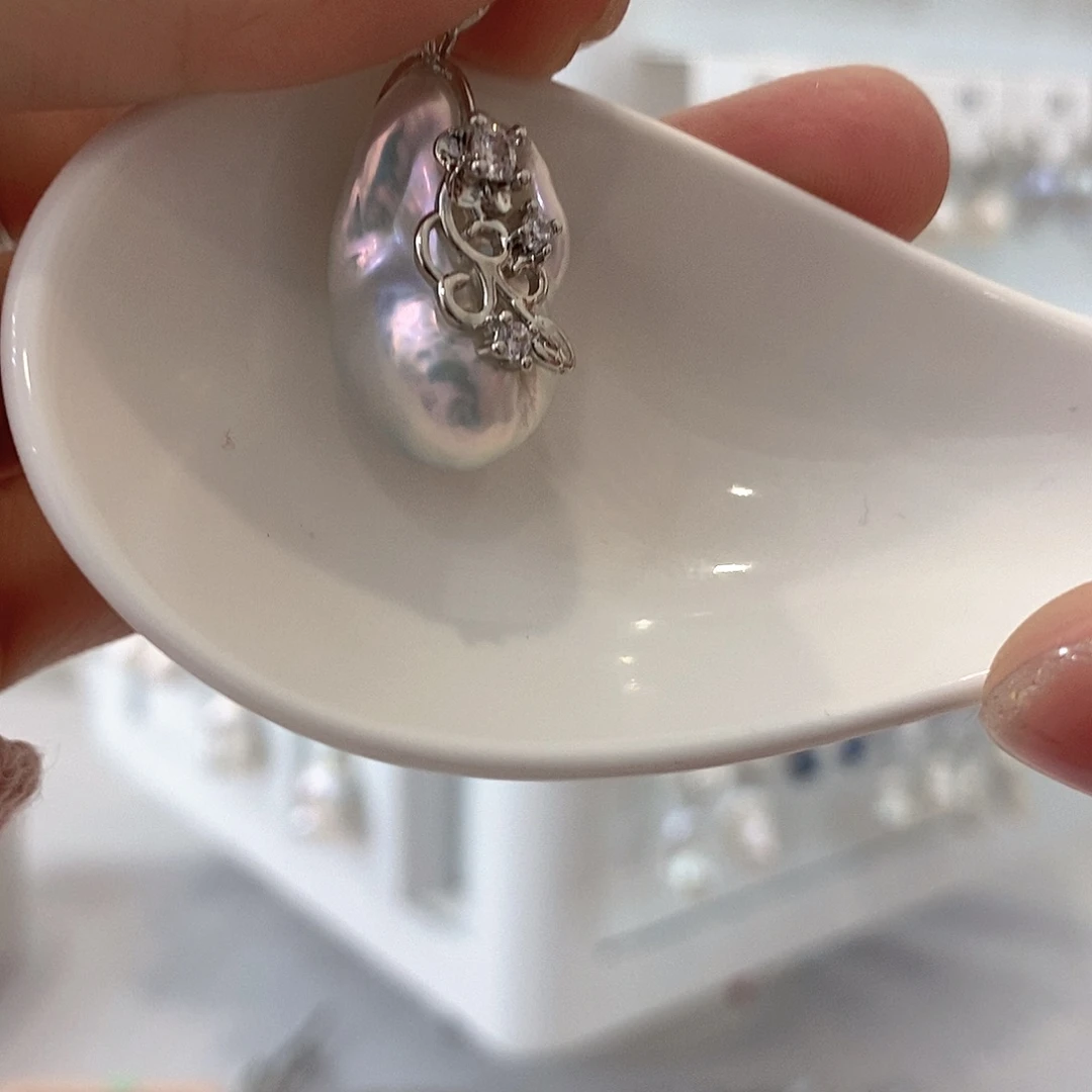 淡水珍珠颈饰银S925镶嵌