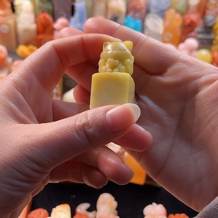 青田石印石惠*手工定制2厘米，九尾狐