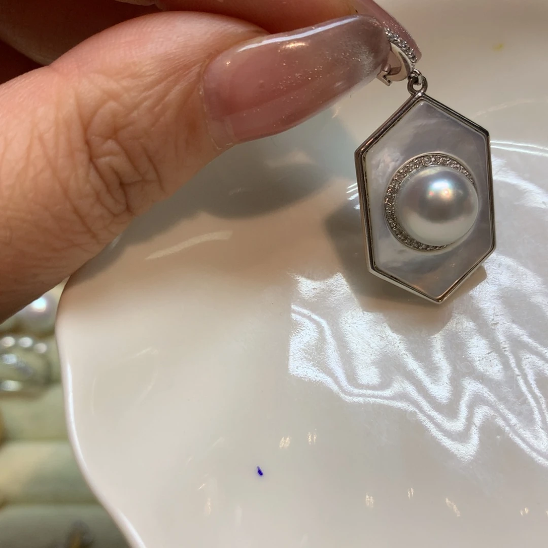 海水珍珠颈饰银S925镶嵌