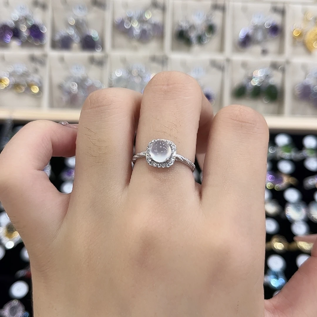 赵***猫岫玉银S925镶嵌戒指