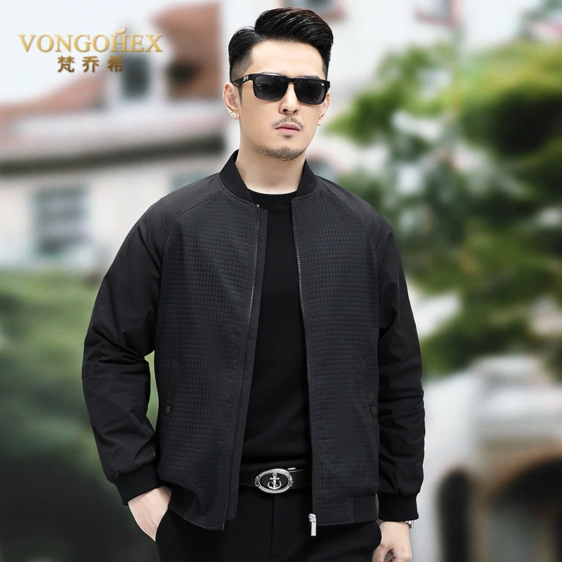 VONGOHEX棒球领休闲夹克男春秋季时尚韩版修身外套抗皱减龄上衣