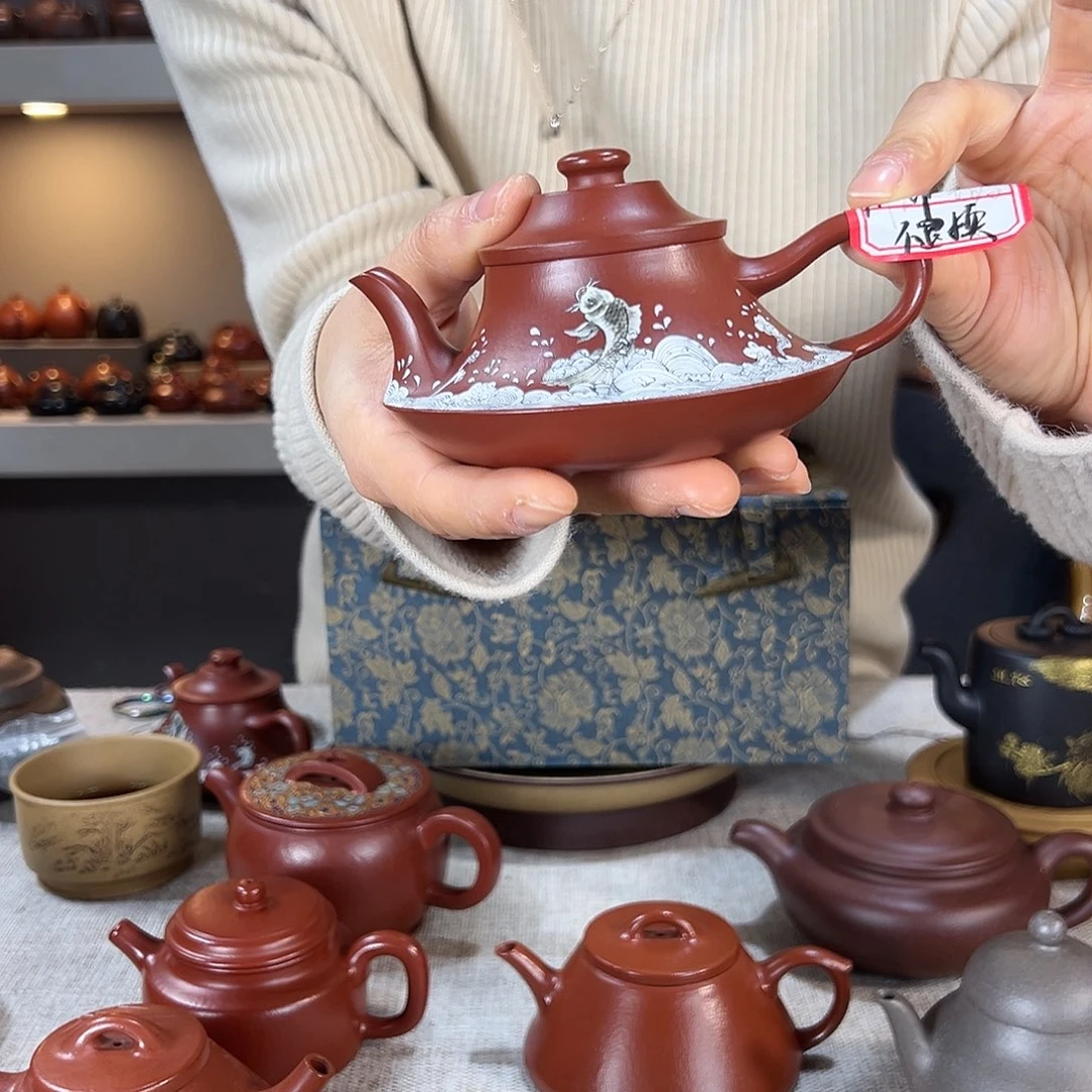 紫砂茶壶故**边朱泥 云炉 160cc特价不退换