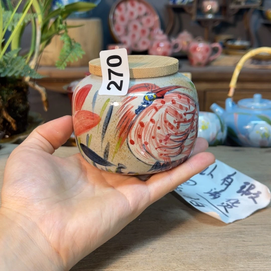 壶素浅陶瓷手工手绘