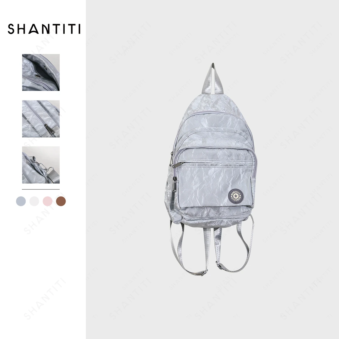 『纹理休闲背包』旅游轻便小背包 日系简约韩版斜跨小众设计书包