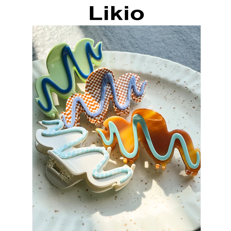 Likio 原创设计奶油饼干发抓2024抓夹发饰顶夹鲨鱼夹
