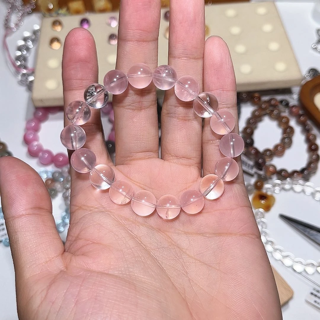 未镶嵌手链烟晶粉水白水diy设计款卡10