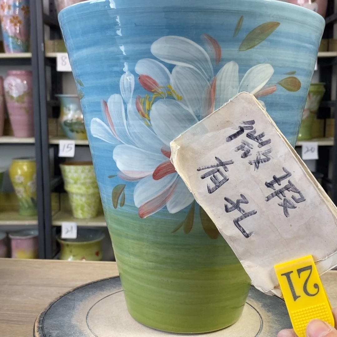 景德镇手工手绘陶瓷花盆