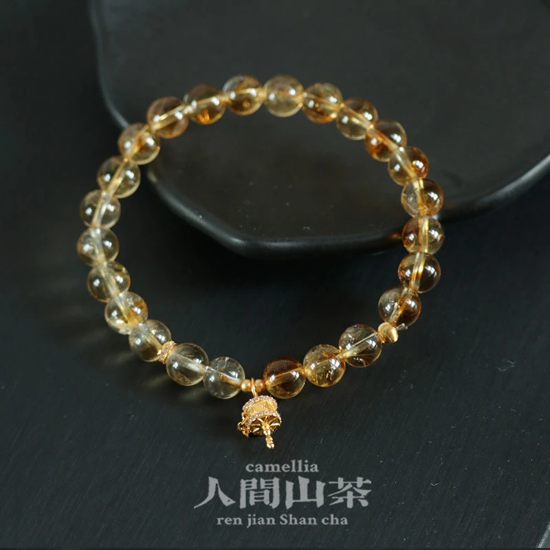 人间山茶C3-1493 【阿赛斯特莱】巴西黄阿赛水晶手串 多样性发货