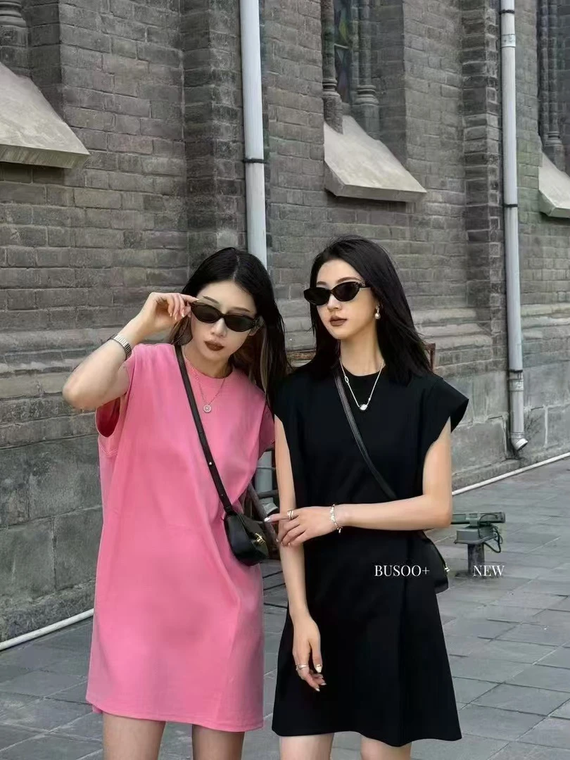 韩版小飞袖2025夏季新款时尚显瘦气质简约乱杀休闲裙