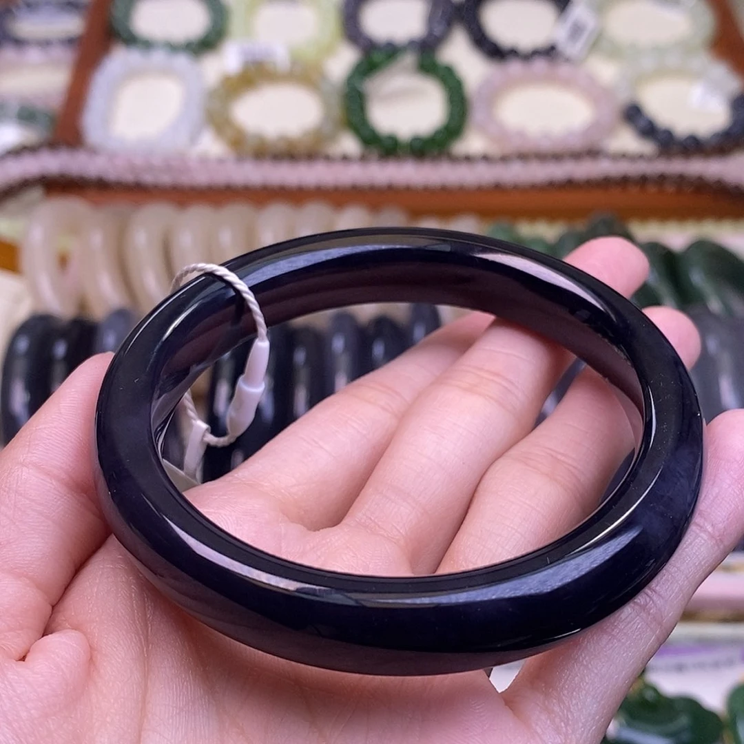 颈饰未镶嵌和田玉烟紫帝王紫手镯58.8圈口