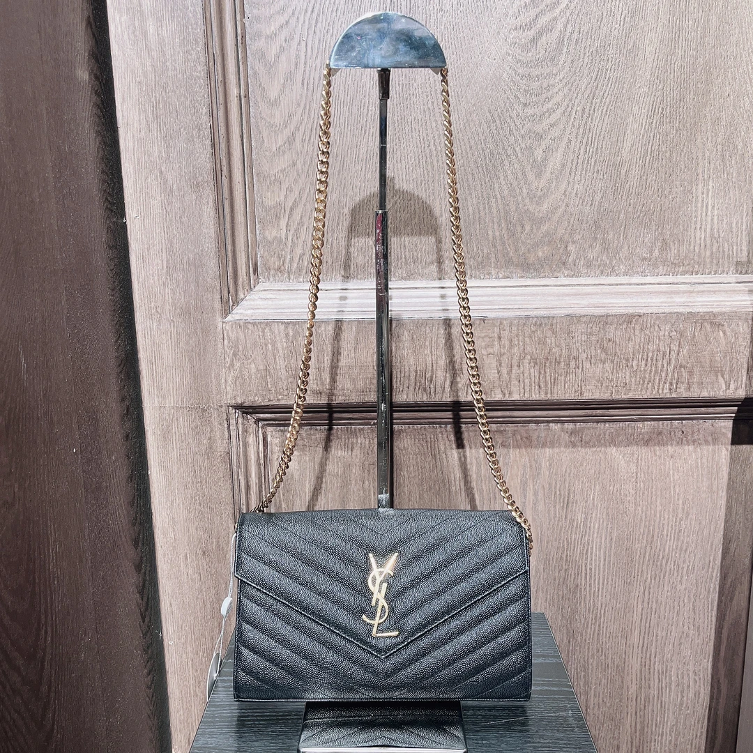 95新 YSL/圣罗兰 圣罗兰牛皮底长22cm信封包DY02