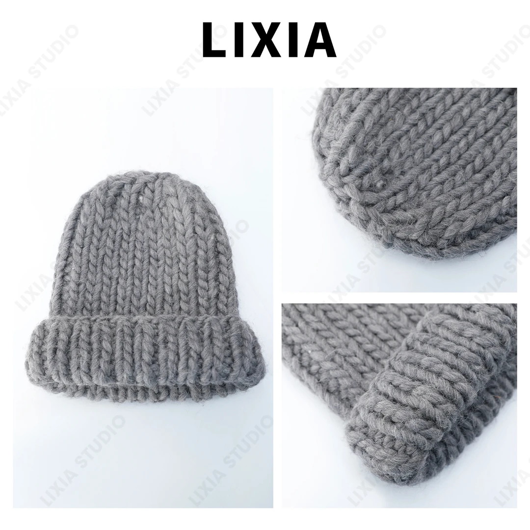 LIXIA【爱斯基摩】丽霞韩国自留保暖无檐毛线帽-A8378