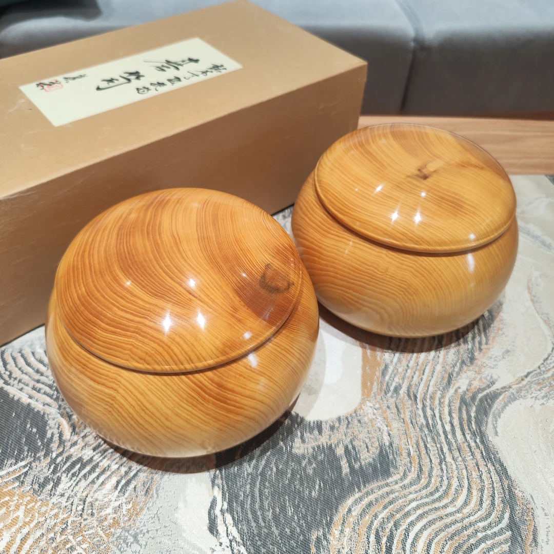 日本榧超特大棋罐容纳40号以下【丸榧超特02】围棋棋罐