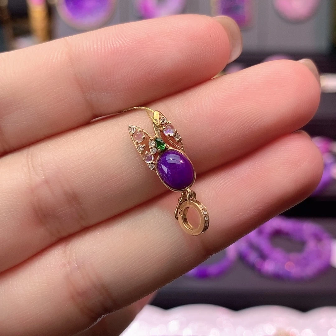 苏纪石（舒俱来）18K金镶嵌吊坠(不含链)